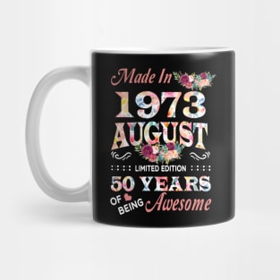 August Flower Made In 1973 50 Years Of Being Awesome Mug